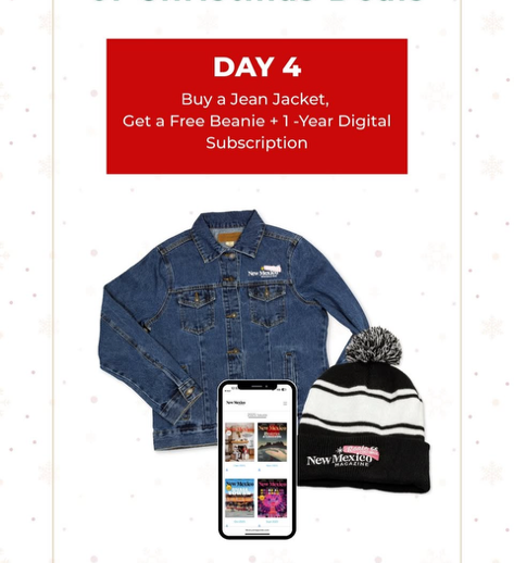 Cyber Monday Deal New Mexico Magazine Route 66 Logo Denim Jacket