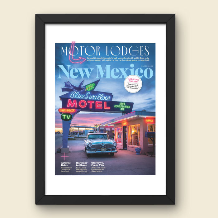 Route 66 Neon Motel Poster – March 2024 (20x29 Framed)